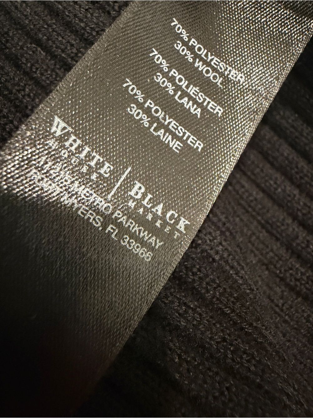 White House Black Market Ribbed Long Duster Cardigan WHBM Open Front Black M - Picture 11 of 12
